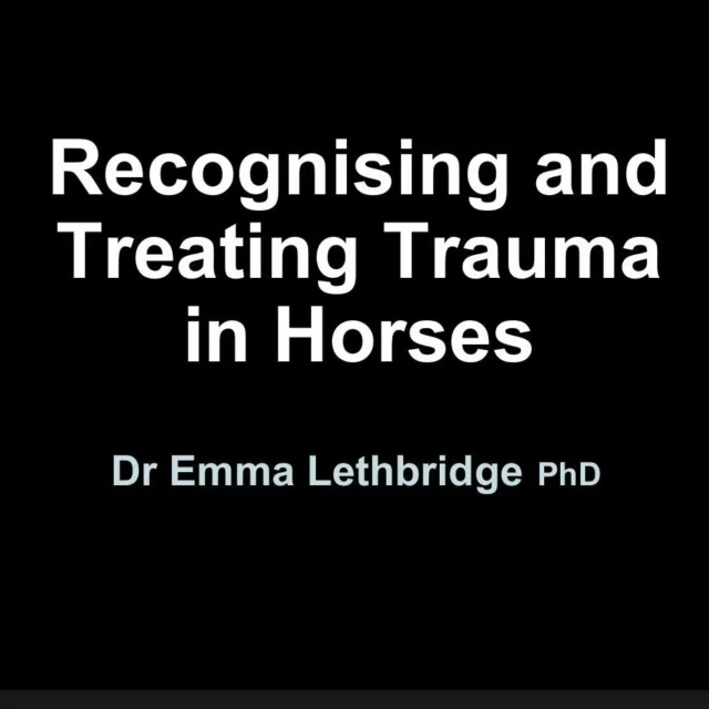 Wat een interessant onderwerp! 🤩

Vandaag hebben we de presentatie van dr. Emma Lethbridge al even mogen zien die zij zal geven tijdens de online summit op 29 juni. In haar webinar gaat ze diep in op het thema trauma en PTSS bij paarden. 

Wat ís eigenlijk precies trauma, hoe herkennen we het bij het paard en hoe kunnen we de eerste stappen zetten in de revalidatie van trauma. En hoe zit het met thema's die we wel kennen uit de menselijke psychologie als herbelevingen en vermijding van situaties? 

Wij zijn in ieder geval razend benieuwd naar haar visie op dit thema. Ben jij er ook bij de 29e? Early Bird korting is nog geldig! En kun je niet live kijken, dan kijk je toch op een later moment terug? ⏪
