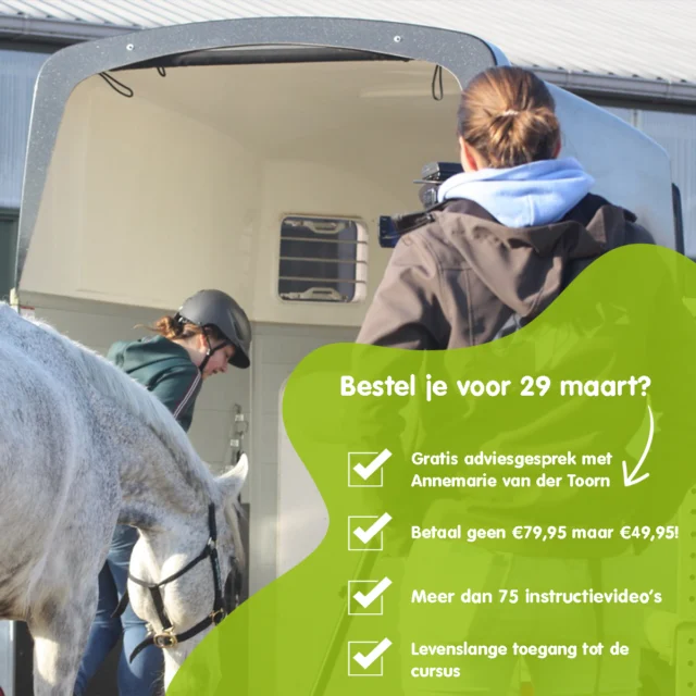 🚨 Dit wil je niet missen! 🚨

Wil jij ontspannen én veilig leren trailerladen? Dan is dit jouw moment!

Onze complete online cursus trailerladen is nu tijdelijk verkrijgbaar voor slechts €49,95 (i.p.v. €79,95).

En dat is nog niet alles:
Tijdens deze actie ontvang je 30 minuten persoonlijk advies met Annemarie van de Toorn – dé kans om jouw specifieke situatie te bespreken en gericht tips te krijgen!

👉 Grijp deze unieke kans en werk met meer vertrouwen aan het trailerladen.

Let op: deze actie is geldig t/m 29 maart!
🔗 https://e-quine.com/online-cursussen/trailerladen/

#trailerladen #paardentraining #veiligopweg #paardenliefde #onlinecursus #opleiding #paarden #jongepaarden #paardenbedrijf #paardenwelzijn #trailerladen