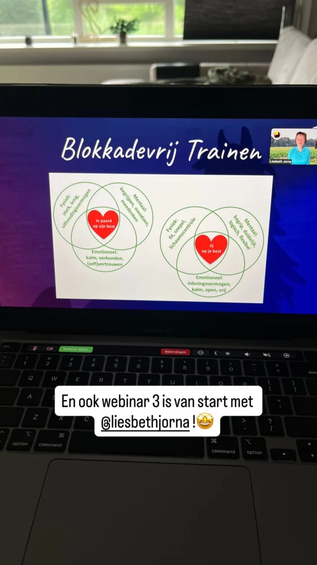 Wát een weekend! 🤩🐴

Afgelopen weekend vond ons Summit plaats en wat hebben we genoten van alle inspirerende webinars, nieuwe inzichten en enthousiaste reacties van deelnemers! 

We hebben samen geleerd van fantastische experts uit binnen- en buitenland, interessante nieuwe ontwikkelingen besproken en vooral heel veel kennis opgedaan over paardengedrag en training. De reacties die we hebben ontvangen zijn ontzettend positief en daar zijn we enorm blij mee. 🙌

Heb je de summit gemist? Geen zorgen! 🎥

De summit is deze week nog beschikbaar om aan te schaffen. Je krijgt dan direct toegang tot alle replays, zodat je alles rustig kunt terugkijken wanneer het jou uitkomt.

✅ Alle webinars zijn 6 maanden terug te kijken
✅ Engelse presentaties voorzien van Nederlandse ondertiteling
✅ Toegang vanuit je eigen huis, op je eigen tempo

Ben je geïnteresseerd in paardengedrag, training en de nieuwste inzichten van toonaangevende experts? Dan is dit echt een aanrader die je niet wilt missen.

⏳ Let op: de summit is alleen deze week nog beschikbaar. Daarna sluiten we de deuren.

Heb jij al gekeken? Laat ons vooral weten wat jouw favoriete webinar of grootste inzicht was!